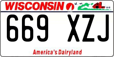 WI license plate 669XZJ