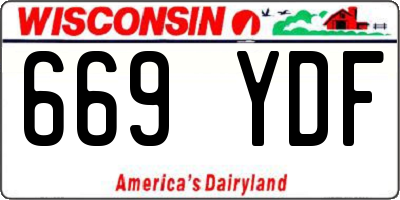 WI license plate 669YDF