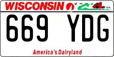 WI license plate 669YDG