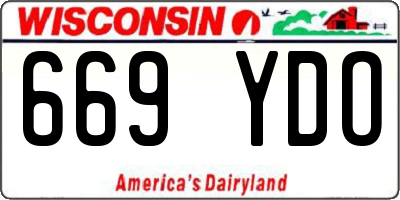 WI license plate 669YDO