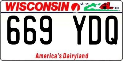 WI license plate 669YDQ