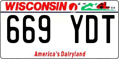 WI license plate 669YDT
