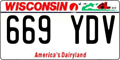 WI license plate 669YDV