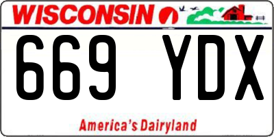 WI license plate 669YDX