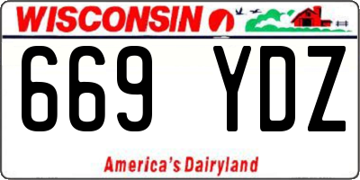 WI license plate 669YDZ