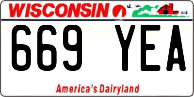 WI license plate 669YEA