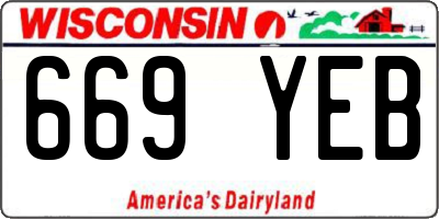 WI license plate 669YEB