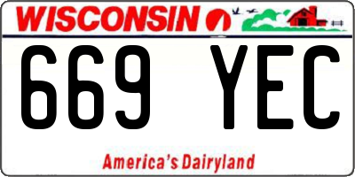 WI license plate 669YEC