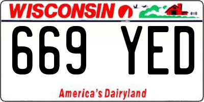 WI license plate 669YED