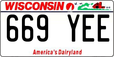 WI license plate 669YEE