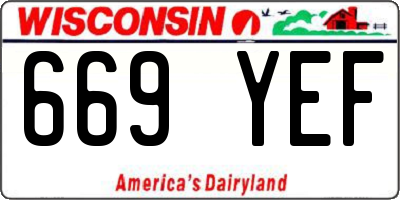 WI license plate 669YEF