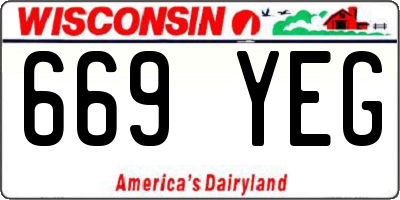 WI license plate 669YEG