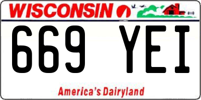 WI license plate 669YEI