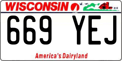WI license plate 669YEJ