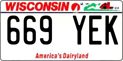 WI license plate 669YEK