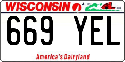 WI license plate 669YEL