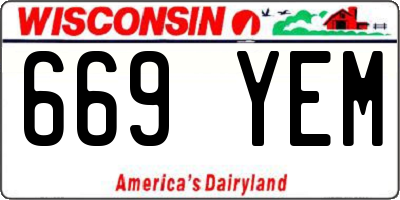 WI license plate 669YEM