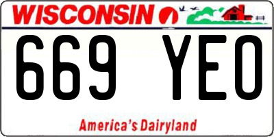 WI license plate 669YEO