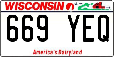 WI license plate 669YEQ