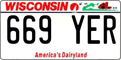 WI license plate 669YER