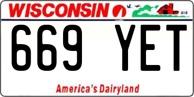 WI license plate 669YET