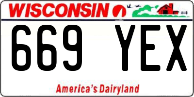 WI license plate 669YEX
