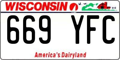 WI license plate 669YFC