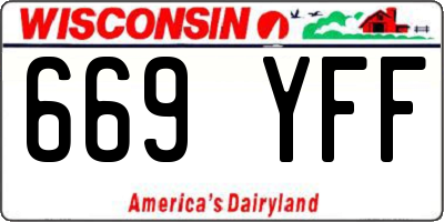 WI license plate 669YFF