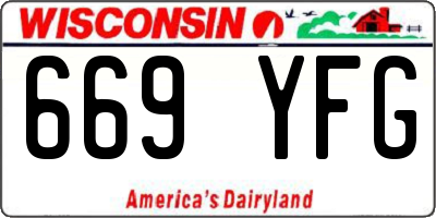 WI license plate 669YFG