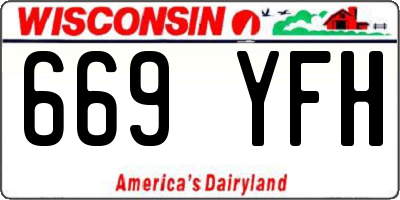 WI license plate 669YFH