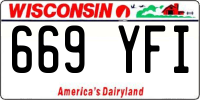 WI license plate 669YFI