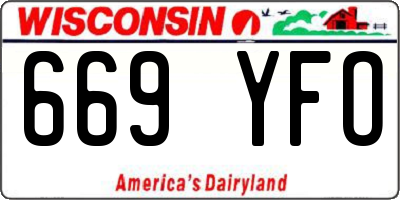 WI license plate 669YFO