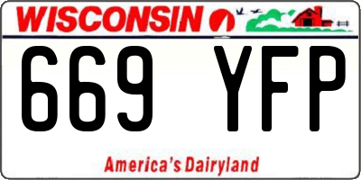WI license plate 669YFP