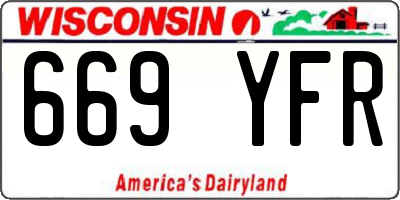WI license plate 669YFR