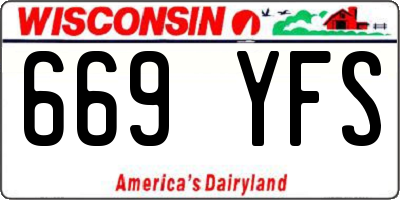 WI license plate 669YFS