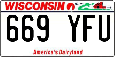 WI license plate 669YFU