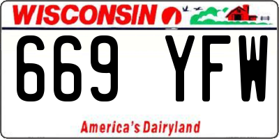 WI license plate 669YFW