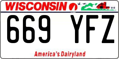 WI license plate 669YFZ