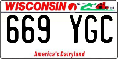 WI license plate 669YGC