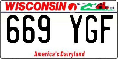 WI license plate 669YGF