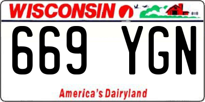 WI license plate 669YGN