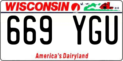 WI license plate 669YGU