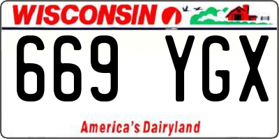 WI license plate 669YGX
