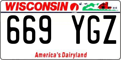 WI license plate 669YGZ