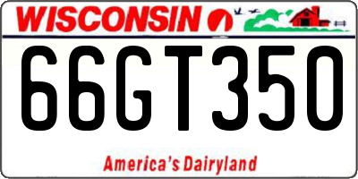 WI license plate 66GT350