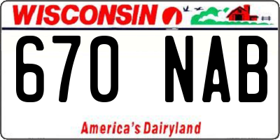 WI license plate 670NAB