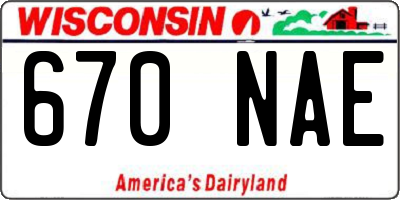 WI license plate 670NAE