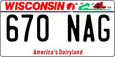 WI license plate 670NAG