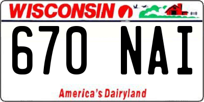 WI license plate 670NAI