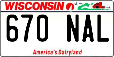 WI license plate 670NAL